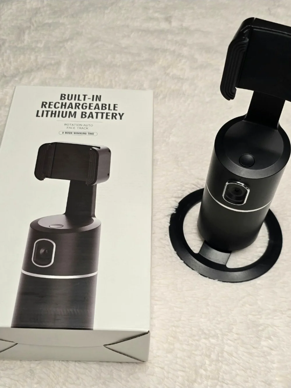 Auto Tracking Phone Holder,360° Rotation Face Body Track Mount,Tracking Tripod